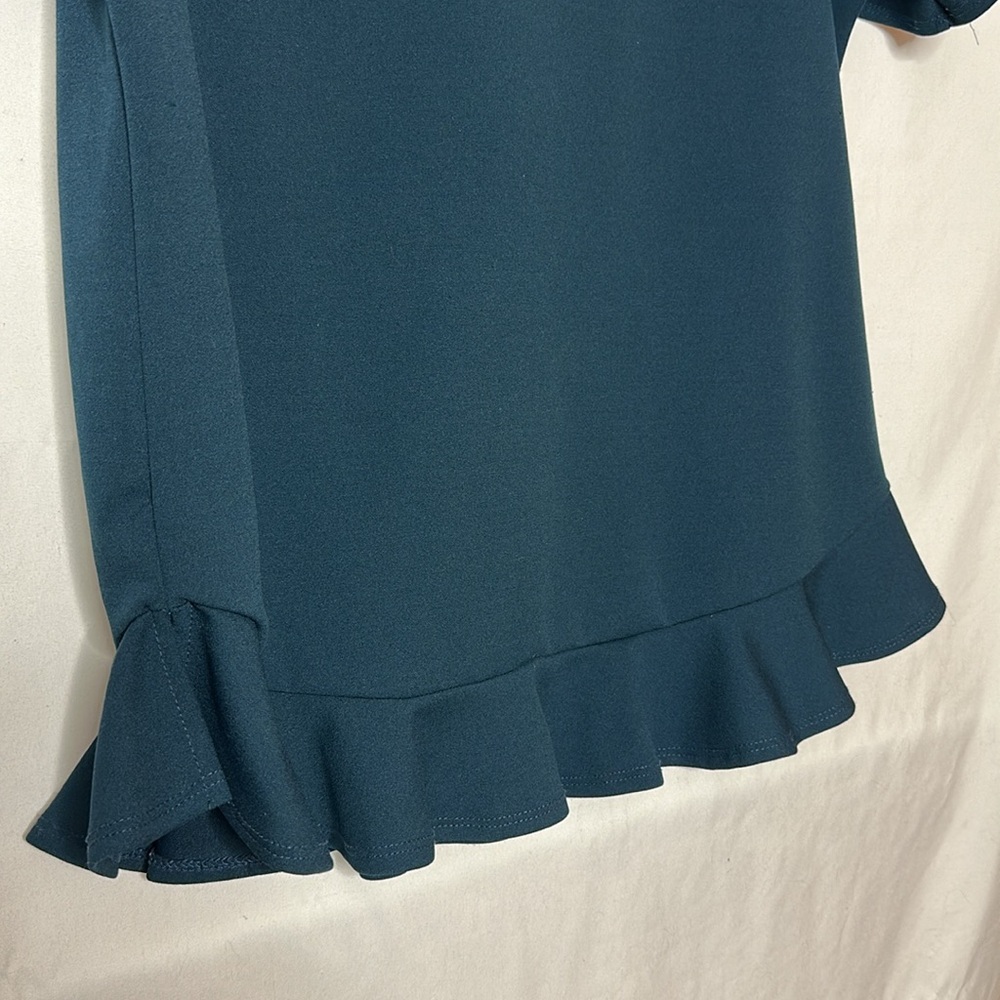 Blue Ruffle Sleeve Blouse - Picture 3 of 5